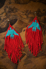 Red Thunderbird Beaded Earrings 