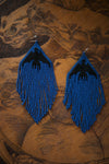 Denim Thunderbird Beaded Earrings 