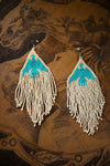 Cream Thunderbird Beaded Earrings 